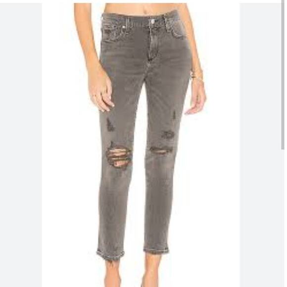 Agolde Sophie distressed high rise crop jeans - Picture 1 of 8